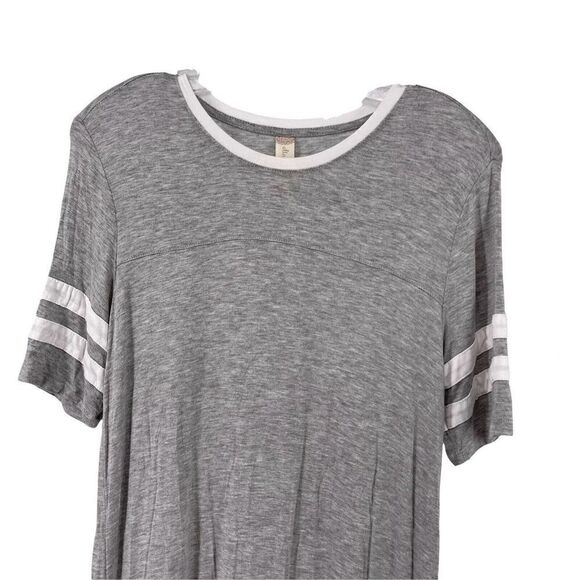 Altard State Dress Stretch Jersey Knit Gray Short Sleeve Varsity Stripe Size S - Picture 3 of 7